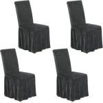 Spandex Chair Covers for Dining Chairs Covers Set of 4 Removable Dining Room Chair Covers with Washable Chair Protecto(Grey)