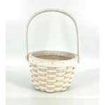 Wedding Flower Girl Basket White, Wooden Wicker Flower Girl Basket, Woven Flower Basket,for Wedding Flower Girl