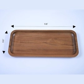 Acacia Wooden Tray Pack of 3 - Wood Serving Tray, Rectangle Cheese Tray  (11.8 x 5.11 inches)